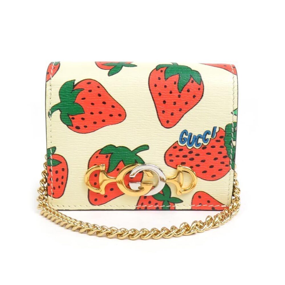 Gucci Bifold Wallet Zumi Leather Multicolor Cream
